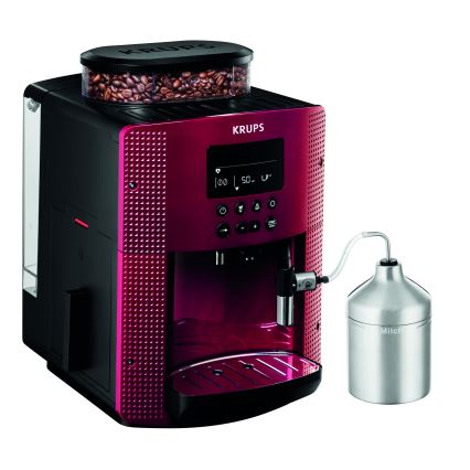 Krups - Automatische Kaffeemaschine mit Milchbehälter ESSENTIAL 1450W/230V rot