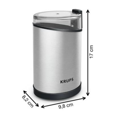 Krups - Elektrische Kaffeebohnenmühle 85g FAST-TOUCH 200W/230V matt Chrom