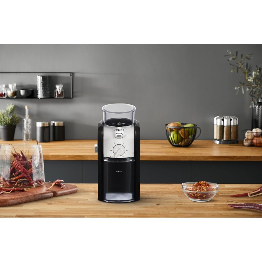 Krups - Elektrische Kaffeemühle 110W/230V Edelstahl/schwarz