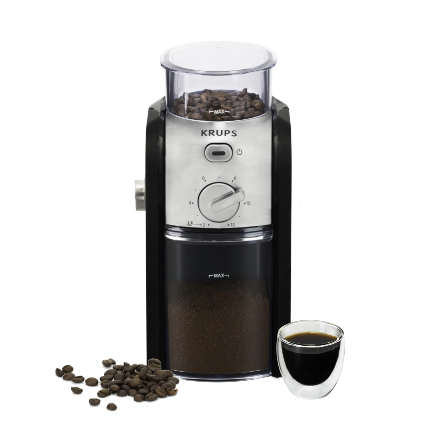 Krups - Elektrische Kaffeemühle 110W/230V Edelstahl/schwarz