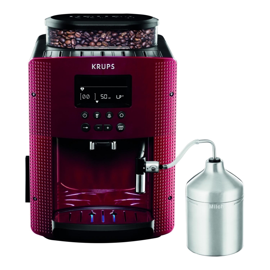 Krups - Macchina da caffè automatica con contenitore per il latte ESSENTIAL 1450W/230V rosso