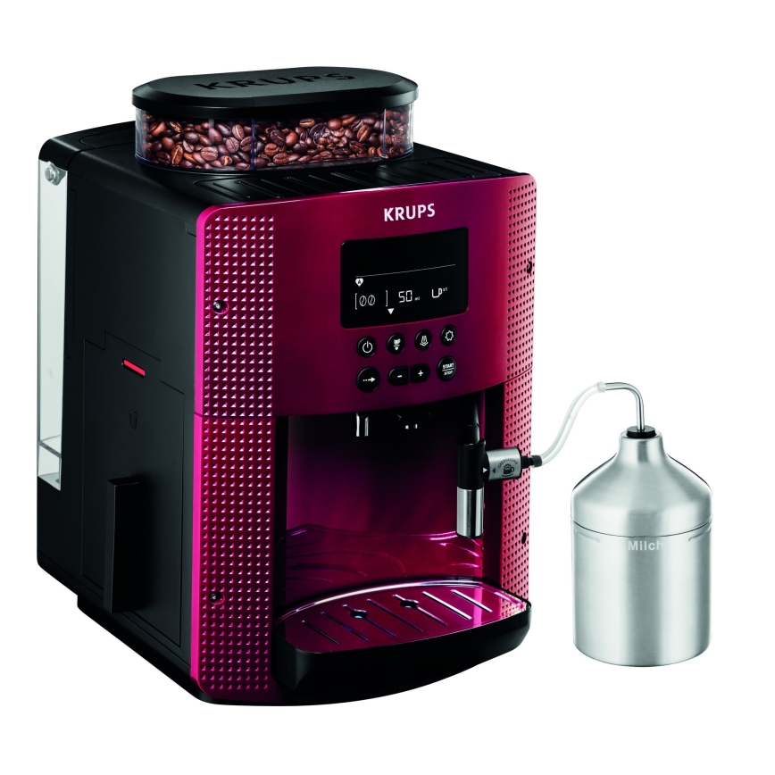 Krups - Macchina da caffè automatica con contenitore per il latte ESSENTIAL 1450W/230V rosso