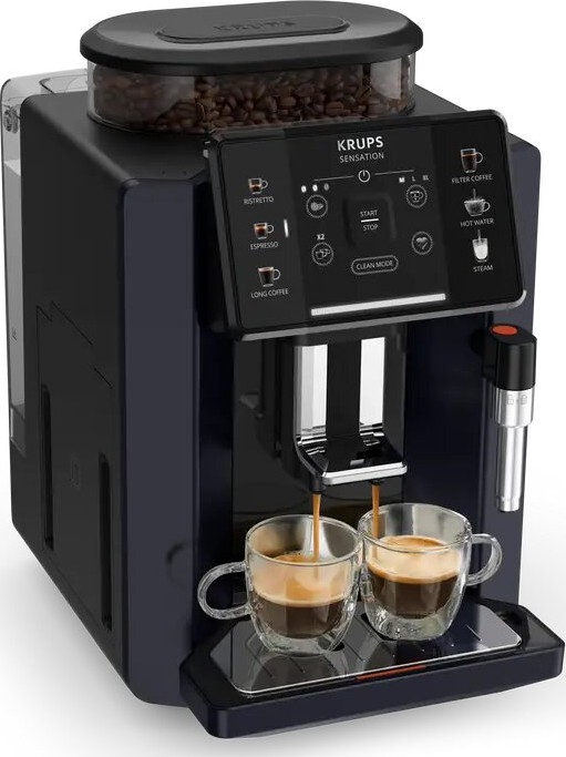Krups - Macchina da caffè automatica con contenitore per il latte SENSATION 1450W/230V nero