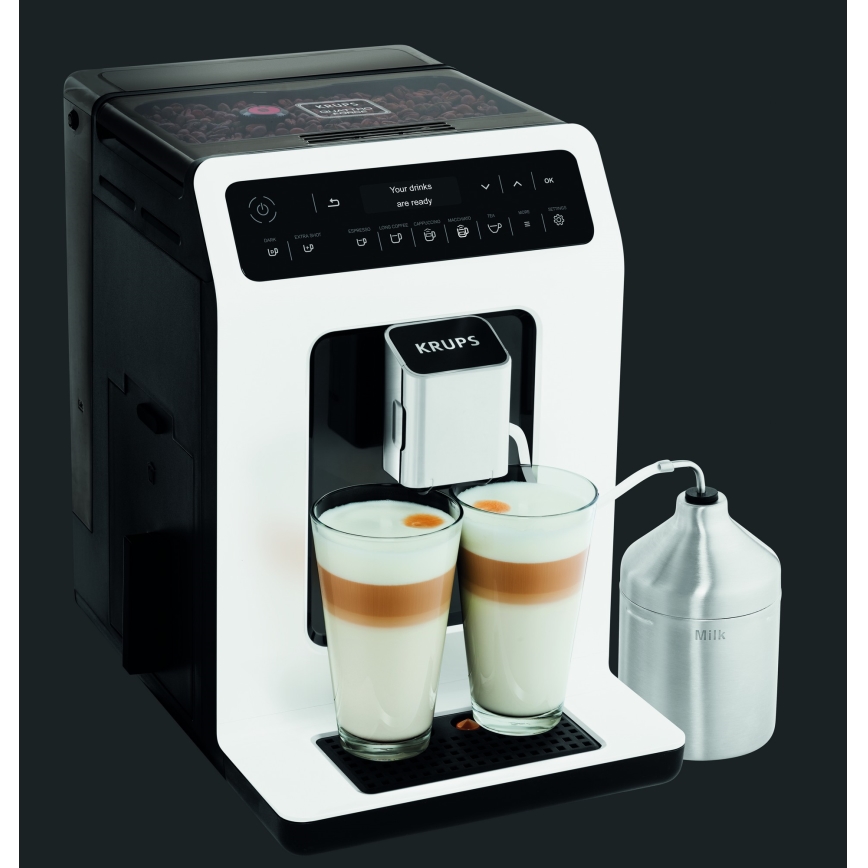 Krups - Machine à café automatique avec récipient à lait EVIDENCE 1450W/230V blanc