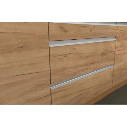 Küchenzeile MARINA 240 cm, Craft-Eiche/weiß Hochglanz
