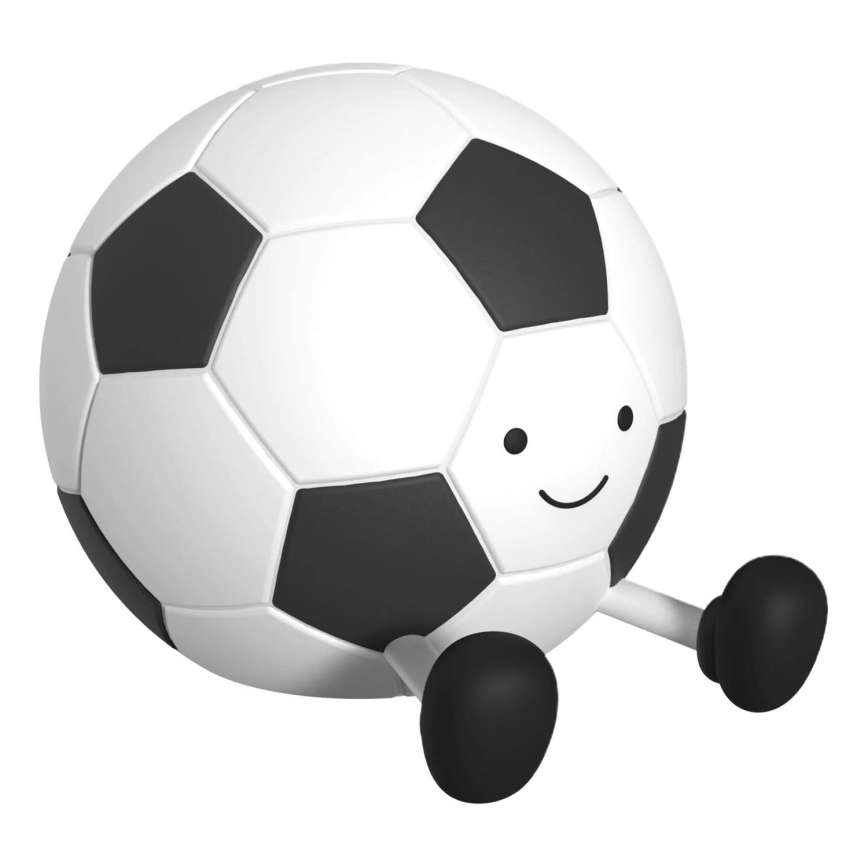 Lampada a LED dimmerabile per bambini FOOTBALL LED/2W/5V USB 1200 mAh bianco/nero