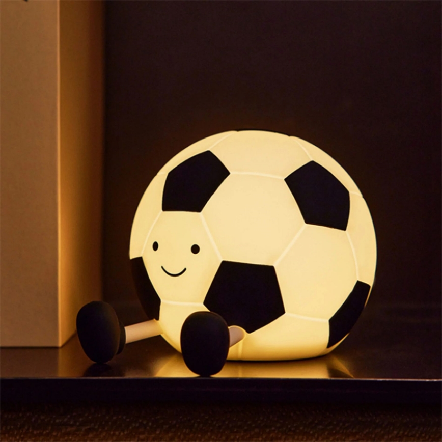 Lampada a LED dimmerabile per bambini FOOTBALL LED/2W/5V USB 1200 mAh bianco/nero