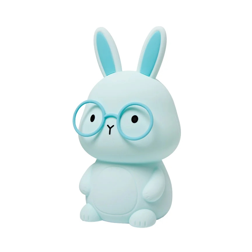 Lampada a LED RGBW dimmerabile per bambini FLORKA LED/1W/5V USB 1200 mAh coniglietto blu