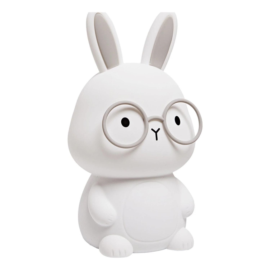 Lampada a LED RGBW dimmerabile per bambini FLORKA LED/1W/5V USB 1200 mAh coniglietto bianco/grigio