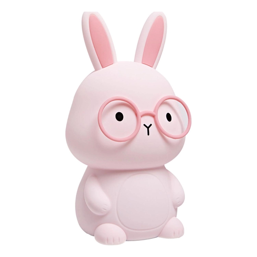 Lampada a LED RGBW dimmerabile per bambini FLORKA LED/1W/5V USB 1200 mAh coniglietto rosa