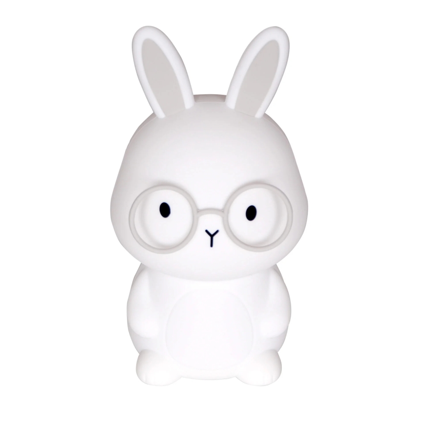 Lampada a LED RGBW dimmerabile per bambini FLORKA LED/1W/5V USB 1200 mAh coniglietto bianco/grigio