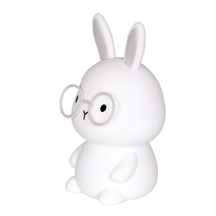 Lampada a LED RGBW dimmerabile per bambini FLORKA LED/1W/5V USB 1200 mAh coniglietto bianco/grigio
