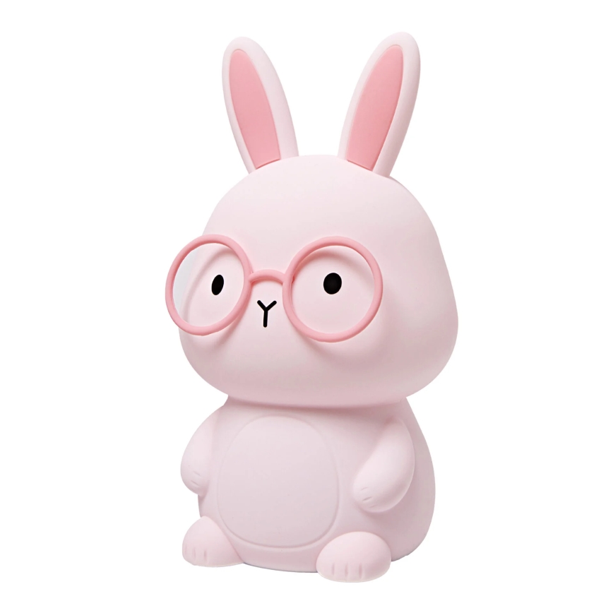 Lampada a LED RGBW dimmerabile per bambini FLORKA LED/1W/5V USB 1200 mAh coniglietto rosa