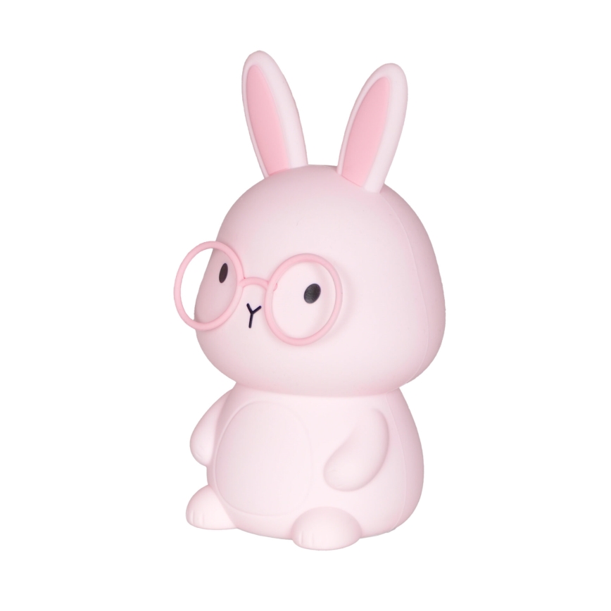 Lampada a LED RGBW dimmerabile per bambini FLORKA LED/1W/5V USB 1200 mAh coniglietto rosa