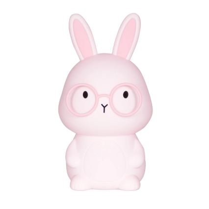 Lampada a LED RGBW dimmerabile per bambini FLORKA LED/1W/5V USB 1200 mAh coniglietto rosa
