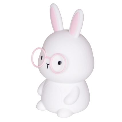 Lampada a LED RGBW Dimmerabile per bambini FLORKA LED/1W/5V USB 1200 mAh coniglietto bianco/rosa