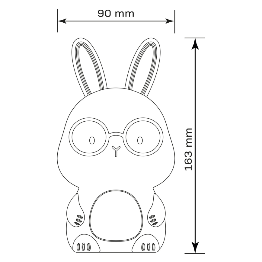 Lampada a LED RGBW Dimmerabile per bambini FLORKA LED/1W/5V USB 1200 mAh coniglietto bianco/rosa