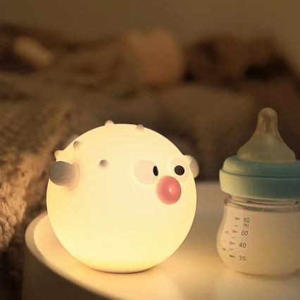 Lampada a LED RGBW Dimmerabile per bambini HELA LED/1W/5V USB 1200 mAh pesce rosa