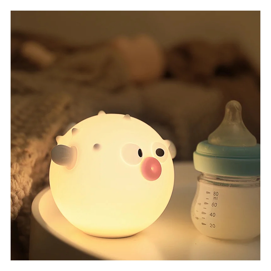 Lampada a LED RGBW Dimmerabile per bambini HELA LED/1W/5V USB 1200 mAh pesce rosa