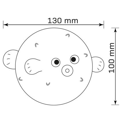 Lampada a LED RGBW Dimmerabile per bambini HELA LED/1W/5V USB 1200 mAh pesce rosa