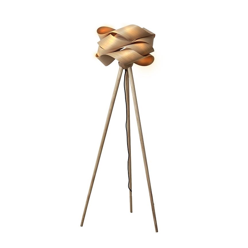Lampada a piantana in legno 1xE27/60W/230V massello/impiallacciatura/frassino