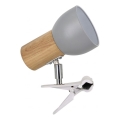 Lampada a pinza SVENDA 1xE27/60W/230V rovere/grigio