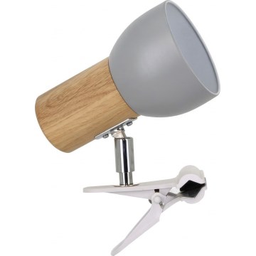 Lampada a pinza SVENDA 1xE27/60W/230V rovere/grigio