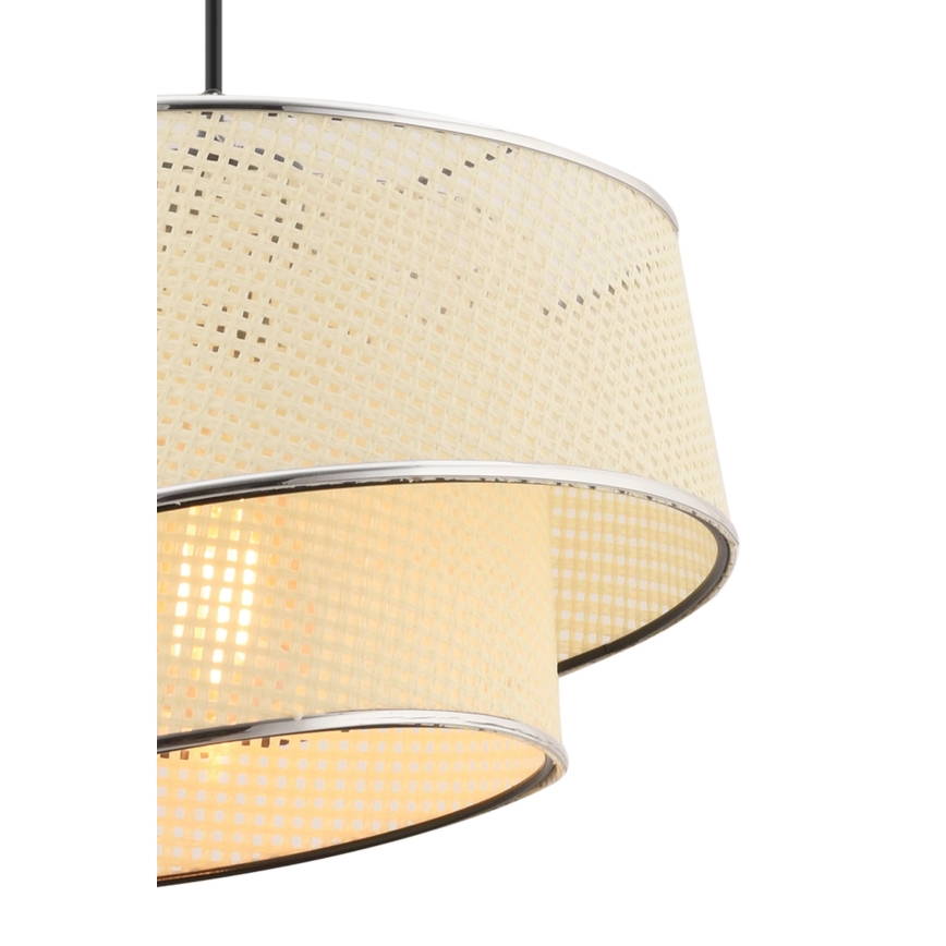 Lampada a sospensione a cavo BARETTE 1xE27/60W/230V crema/cromo lucido