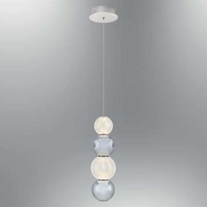 Lampada a sospensione a cavo CREMONA LED/7W/230V 3000K cromo opaco
