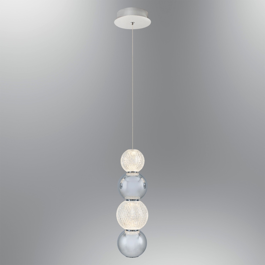 Lampada a sospensione a cavo CREMONA LED/7W/230V 3000K cromo opaco