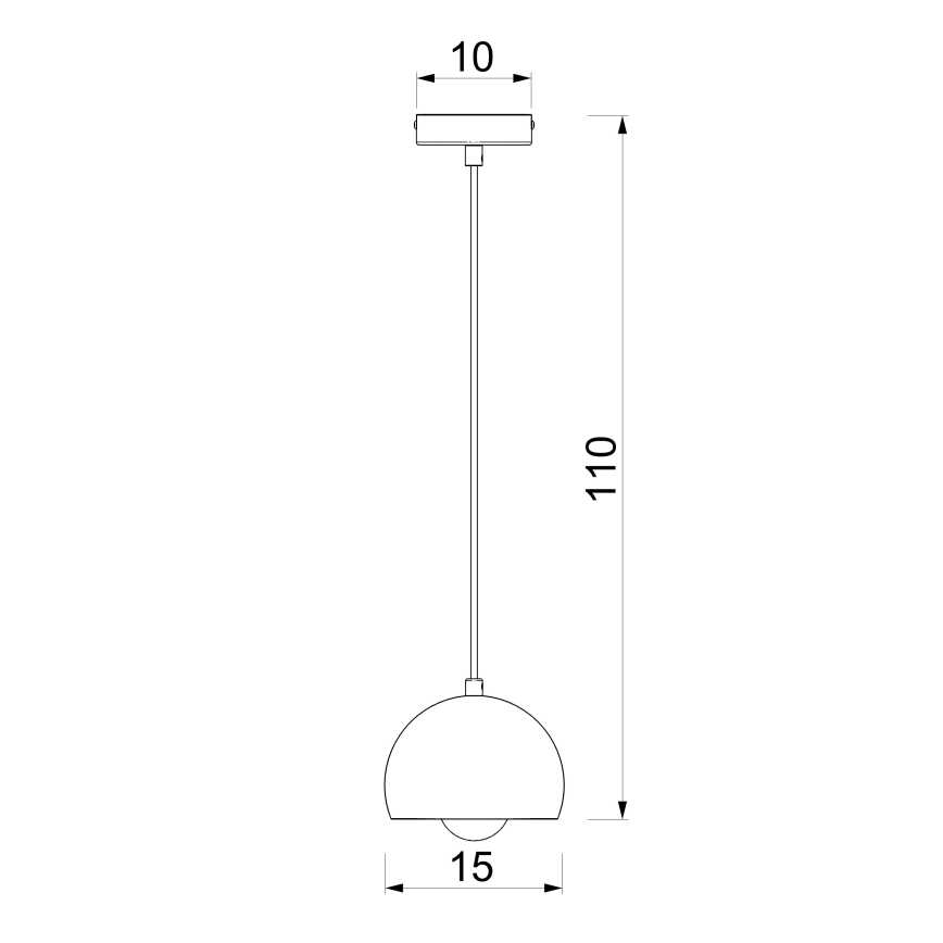 Lampada a sospensione a cavo SOOL, 1x E27/15W/230V, Ø 15 cm, nera