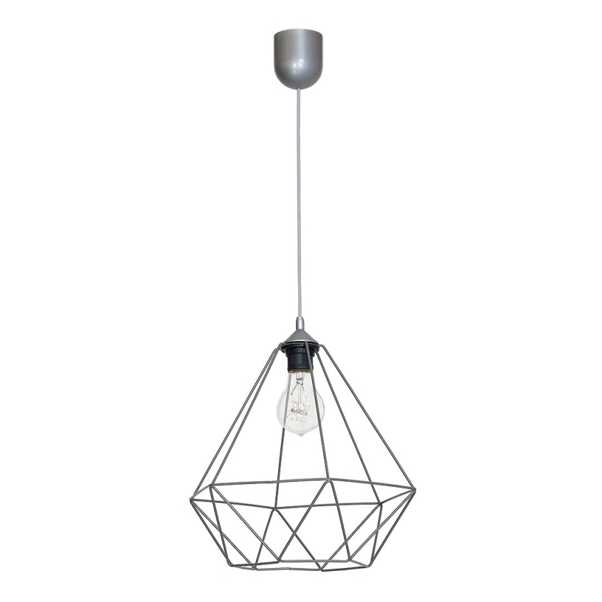 Lampada a sospensione BASKET 1xE27/60W/230V grigio