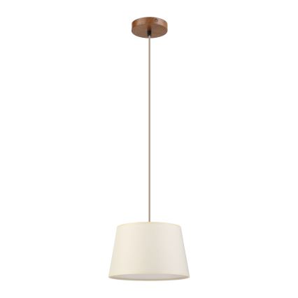 Lampada a sospensione con cavo AIDA 1xE27/15W/230V Ø 25 cm rovere/crema