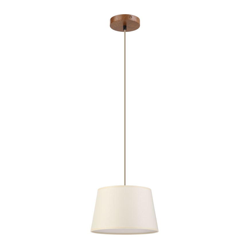 Lampada a sospensione con cavo AIDA 1xE27/15W/230V Ø 25 cm rovere/crema