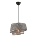 Lampada a sospensione con cavo BARETTE 1xE27/60W/230V grigio/cromo lucido