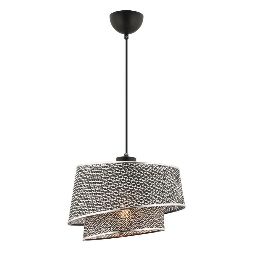 Lampada a sospensione con cavo BARETTE 1xE27/60W/230V grigio/cromo lucido