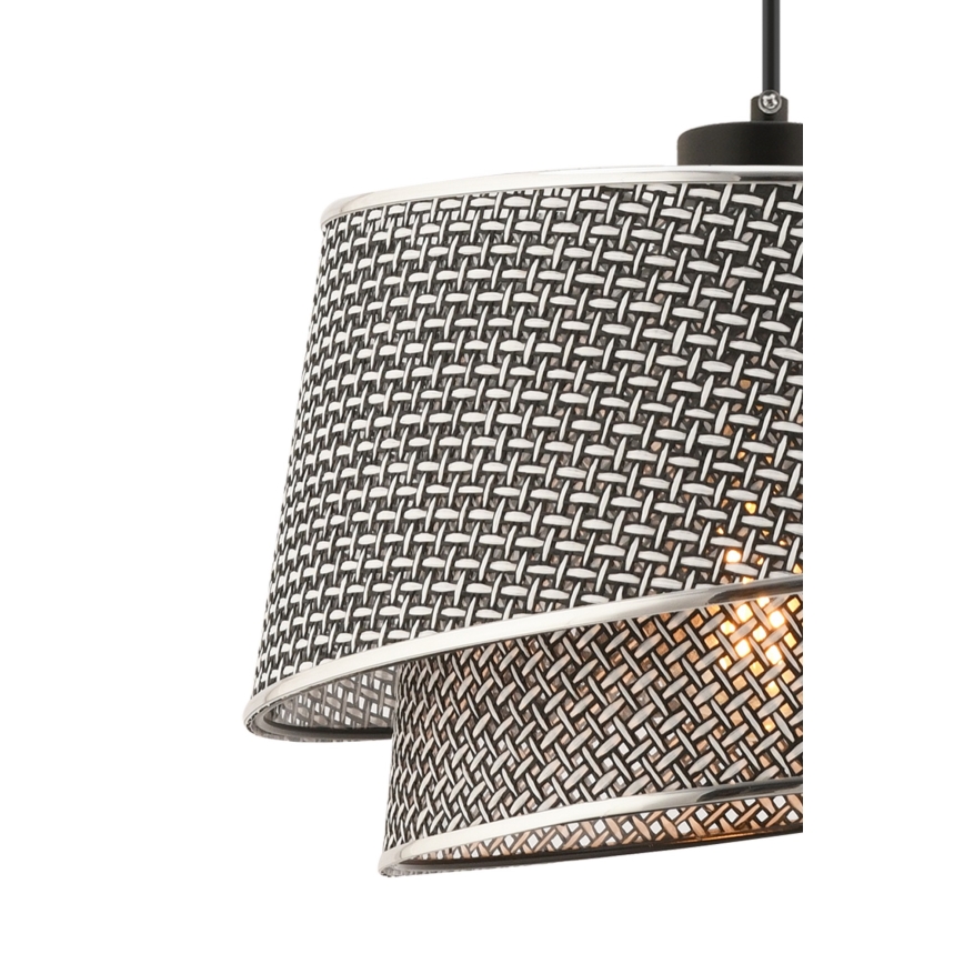 Lampada a sospensione con cavo BARETTE 1xE27/60W/230V grigio/cromo lucido