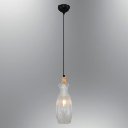 Lampada a sospensione con cavo BOTTLE 1xE14/4W/230V trasparente