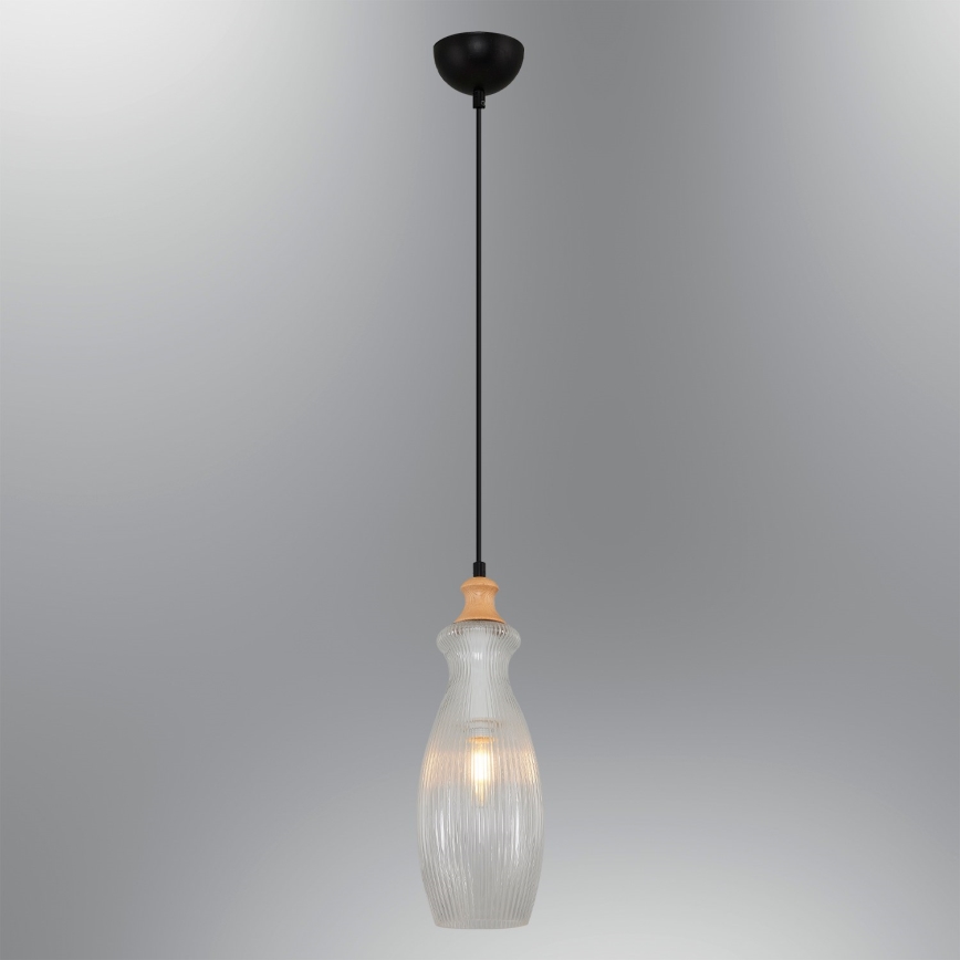 Lampada a sospensione con cavo BOTTLE 1xE14/4W/230V trasparente