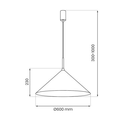Lampada a sospensione con cavo CAPITAL 1xGX53/15W/230V Ø 60 cm tortora
