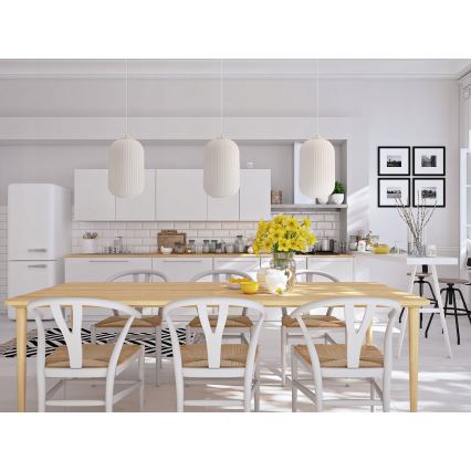 Lampada a sospensione con cavo CRESTO 1xE27/40W/230V bianco
