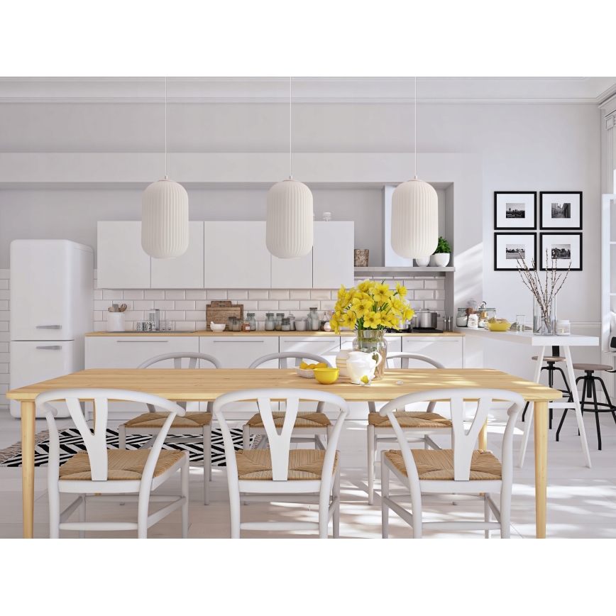 Lampada a sospensione con cavo CRESTO 1xE27/40W/230V bianco