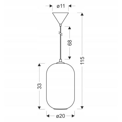 Lampada a sospensione con cavo CRESTO 1xE27/40W/230V bianco
