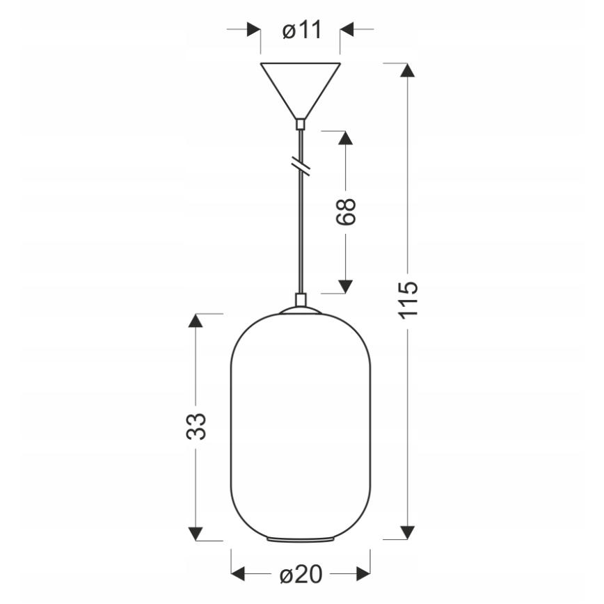 Lampada a sospensione con cavo CRESTO 1xE27/40W/230V bianco