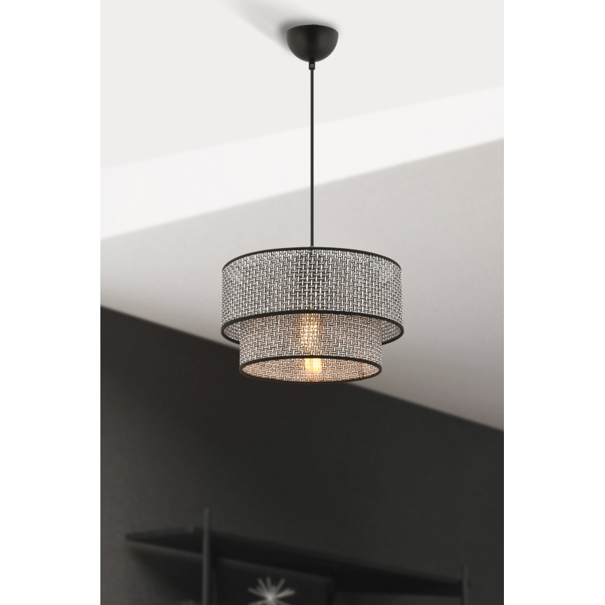 Lampada a sospensione con cavo ECHO 1xE27/60W/230V grigio/nero