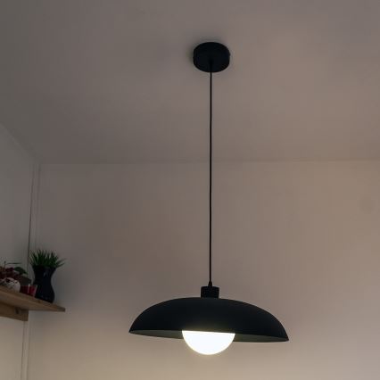 Lampada a sospensione con cavo ECLIPSE 1xE27/15W/230V nera