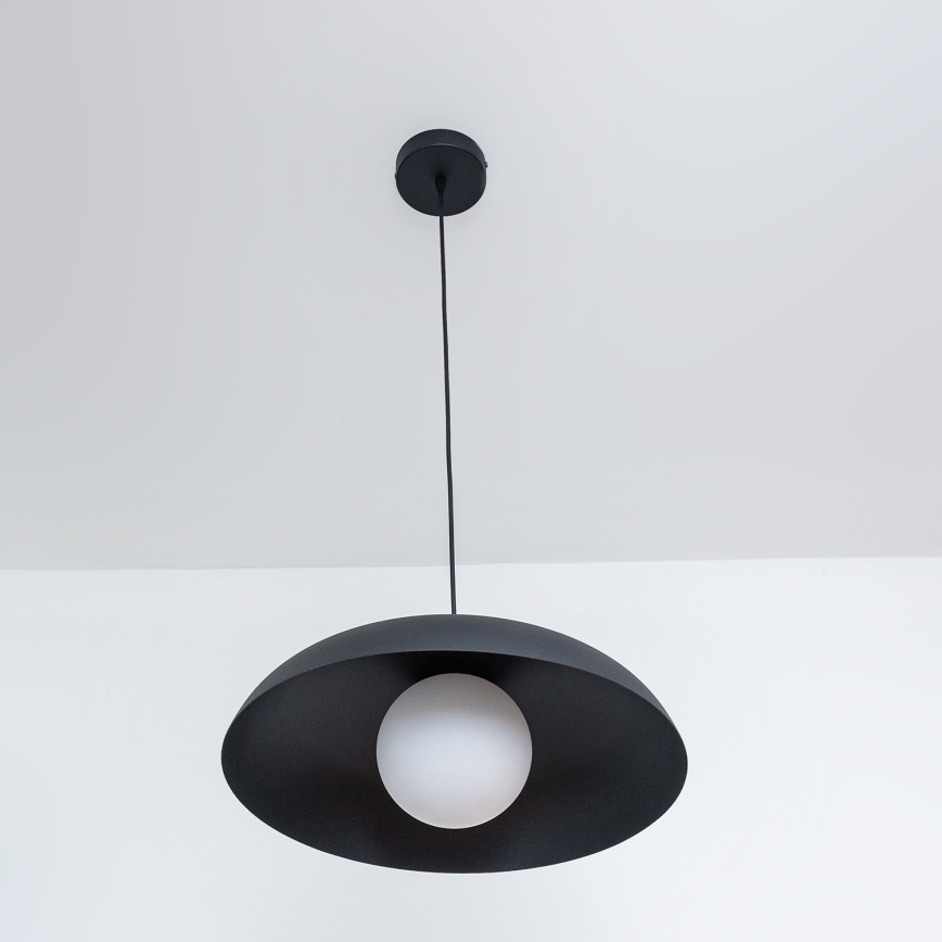 Lampada a sospensione con cavo ECLIPSE 1xE27/15W/230V nera