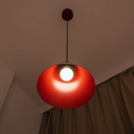 Lampada a sospensione con cavo ETNA II 1xE27/15W/230V diam. 25 cm rossa