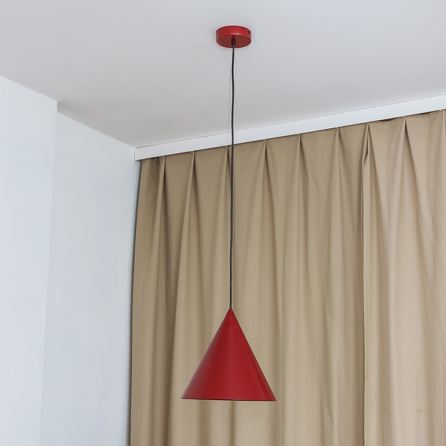 Lampada a sospensione con cavo ETNA II 1xE27/15W/230V diam. 25 cm rossa