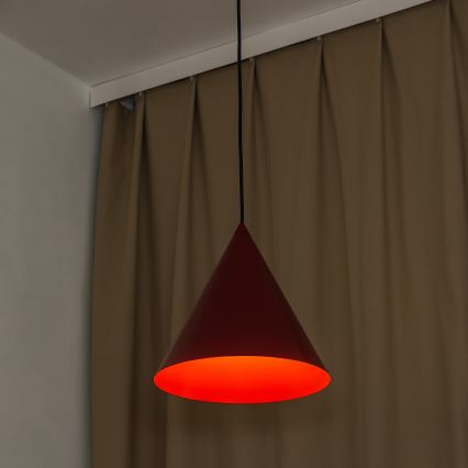 Lampada a sospensione con cavo ETNA II 1xE27/15W/230V diam. 25 cm rossa